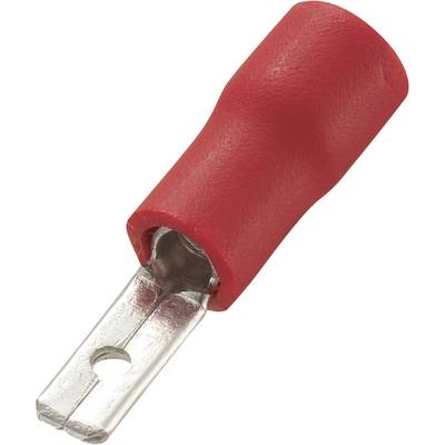 Crveni izolirani ravni metalni utikač koji se koristi za električne spojeve.