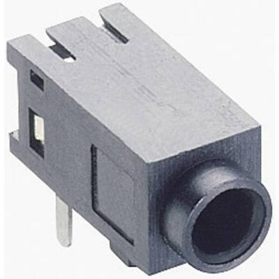 Pravokutni, crni audio adapter za utikač s metalnim kontaktom, namijenjen korištenju u elektroničkim uređajima.
