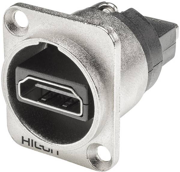 Hicon HI-HDHD-FFDN HDMI utičnica ženski konektor za prirubnicu, ravni kontakti Broj polova (broj): 19  srebrna 1 St.