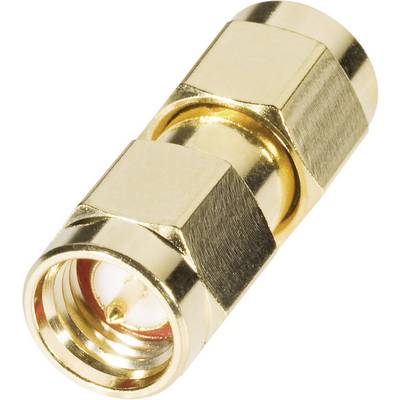 Zlatni koaksijalni adapter utikača s metalnim naglascima. Uglavnom se koristi za elektroničke spojeve i prijenos signala.