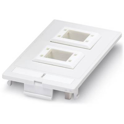 Bijeli plastični pokrov sa dvije pravokutne izreze za učvršćivanje elektroničkih komponenti u kućištu.