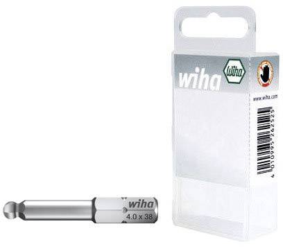 Wihin svrdlasti nasadak, veličine 4,0 x 38, pored prozirne ambalaže s Wiha logotipom.