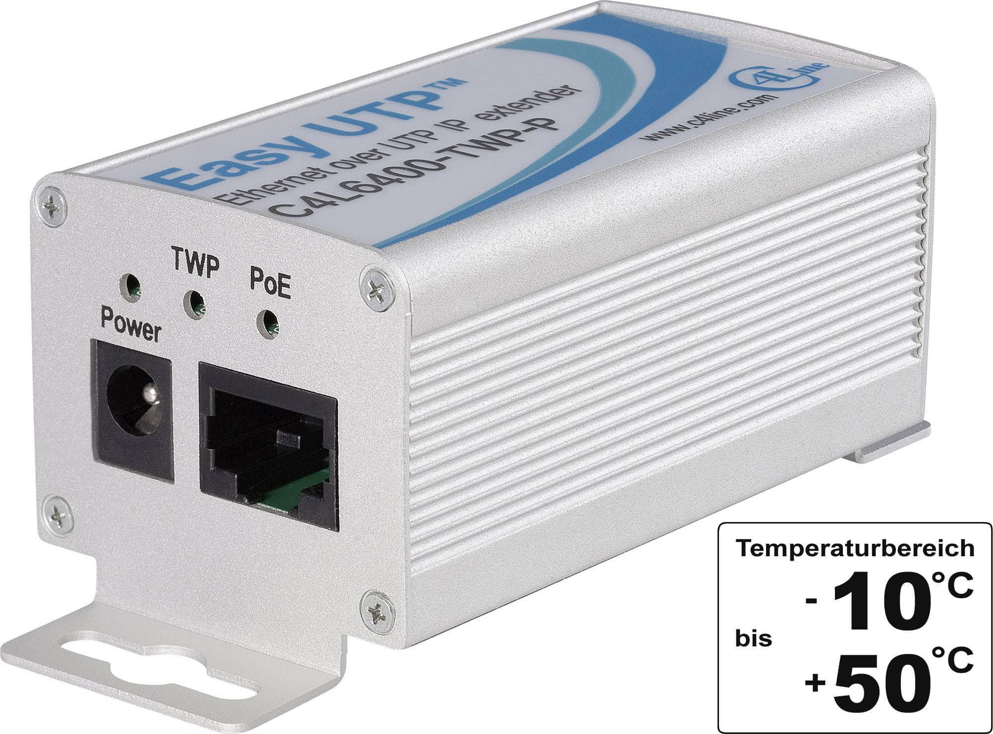 Kućište za mrežne uređaje s priključcima i LED indikatorima. Tekst na uređaju: 'Easy UTP'. Raspon temperature: -10°C do +50°C.
