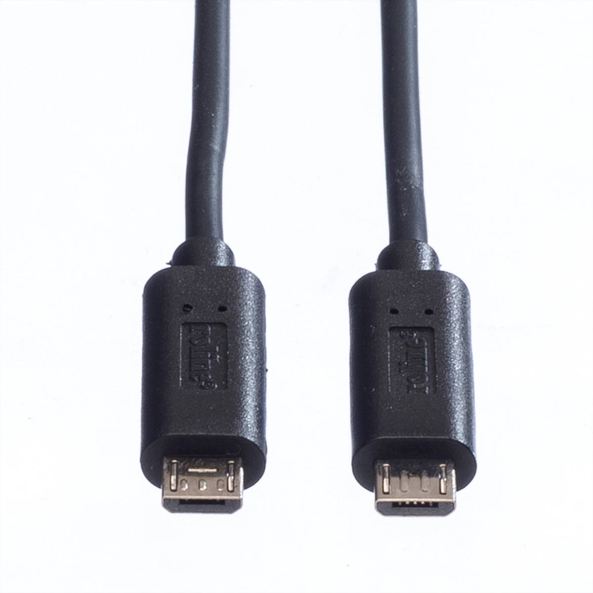 Cablu USB 3.0 la micro USB 3.0 0 T-T 0.15m Negru, Roline 11.02.8876