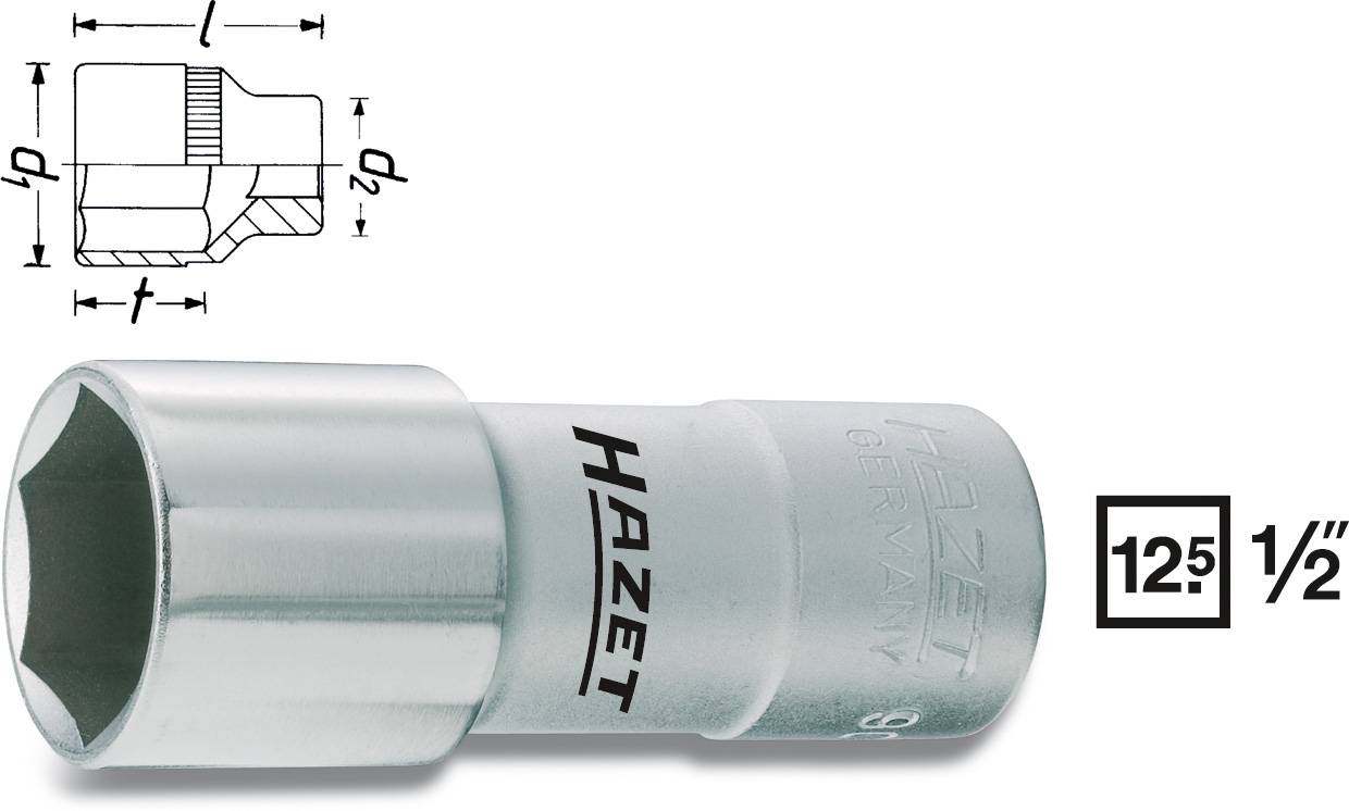 Hazet 900MGT 900MGT Dop (zeskant) Bougiesleutelinzet 20.8 mm 13/16 1/2 (12,5 mm)