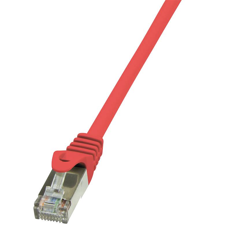 LogiLink CP1014S RJ45 mrežni kabel, Patch kabel CAT 5e F/UTP 0.25 m crvena sa zaštitom za nosić 1 St.-4