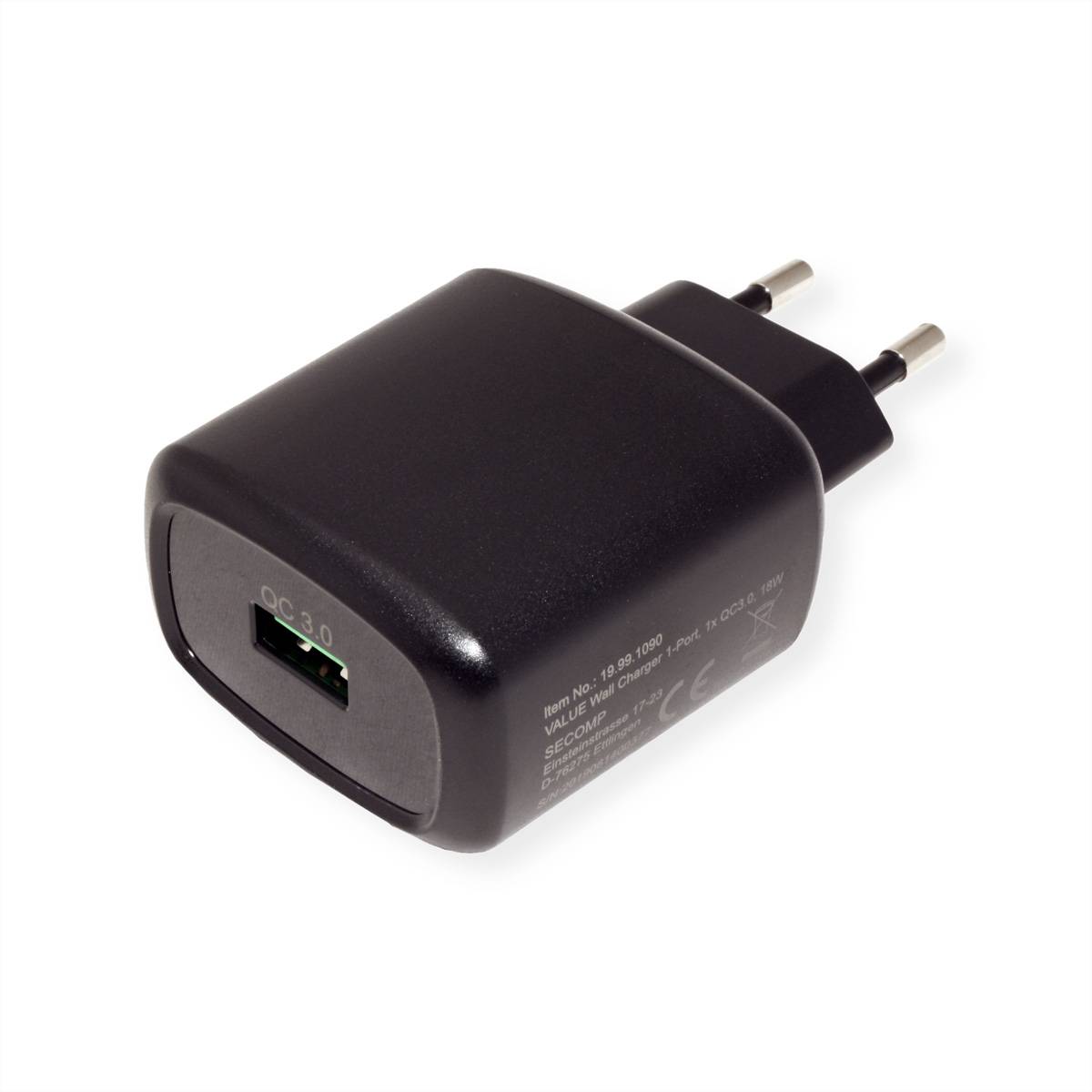 Value USB punjač 18 W USB crna-1