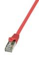 LogiLink CP1014S RJ45 mrežni kabel, Patch kabel CAT 5e F/UTP 0.25 m crvena sa zaštitom za nosić 1 St.-1