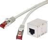 Renkforce RF-2425791 RJ45 mrežni kabel, Patch kabel CAT 6 S/FTP 0.25 m siva sa zaštitom za nosić, pozlaćeni kontakti 1 St.