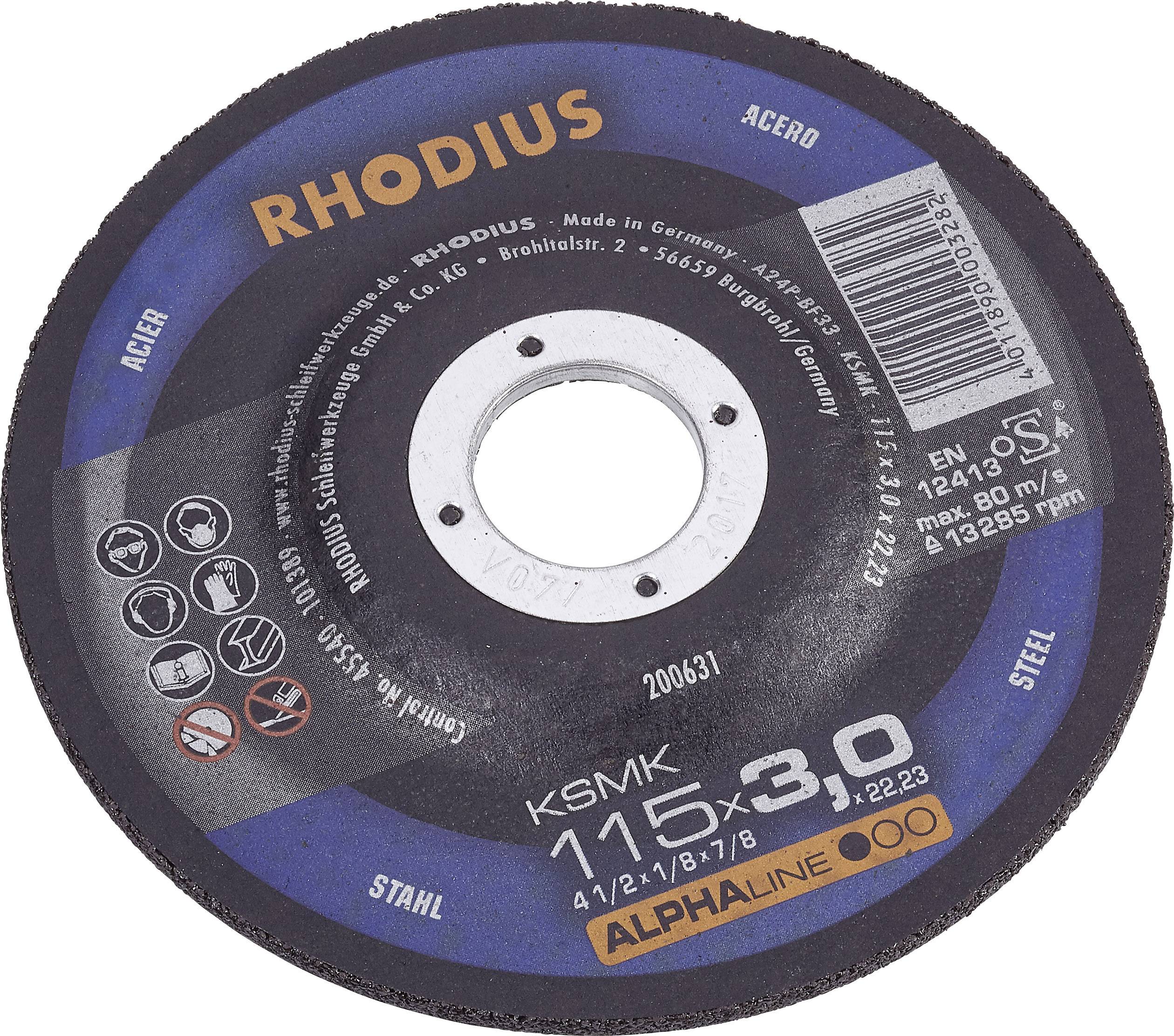 Rhodius KSMK 200636 Doorslijpschijf gebogen 125 mm 1 stuk(s) Staal