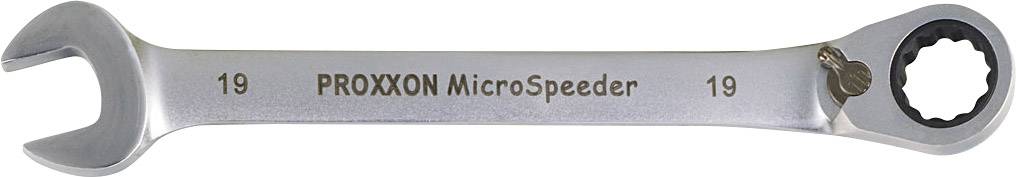 Proxxon MicroSpeeder ključ s otvorenim i prstenim krajevima, oboje označeni veličinom '19'.