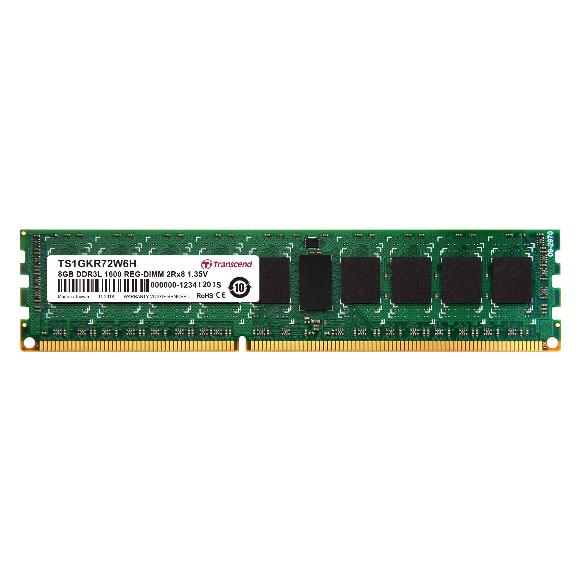 Transcend 8GB DDR3L 1600 REG-DIMM CL11 memorijski modul za računalo industrijsko DDR3 8 GB 1 x 8 GB ECC 1600 MHz 240pin -2