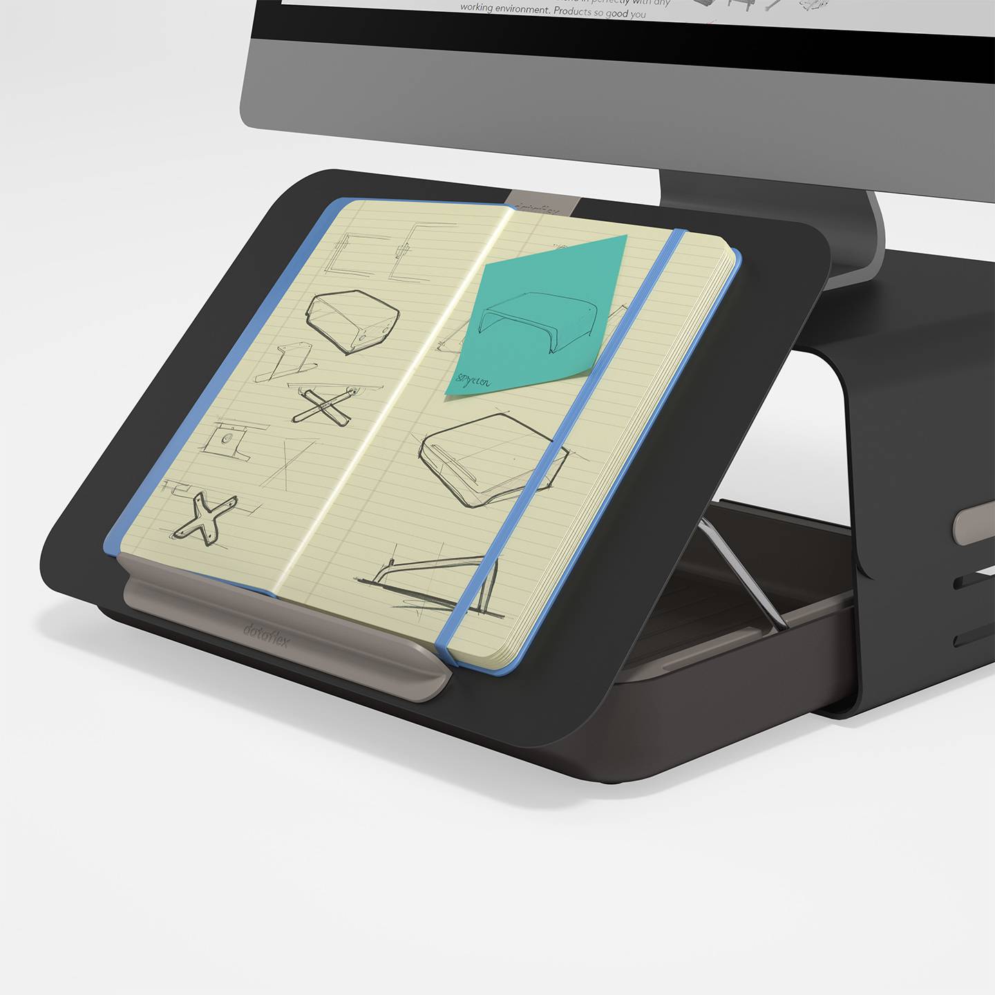 Dataflex DATAFLEX Addit Bento ergonomisches Schre komplet za montažu dodatne opreme 1 Zaslon(i) crna-4