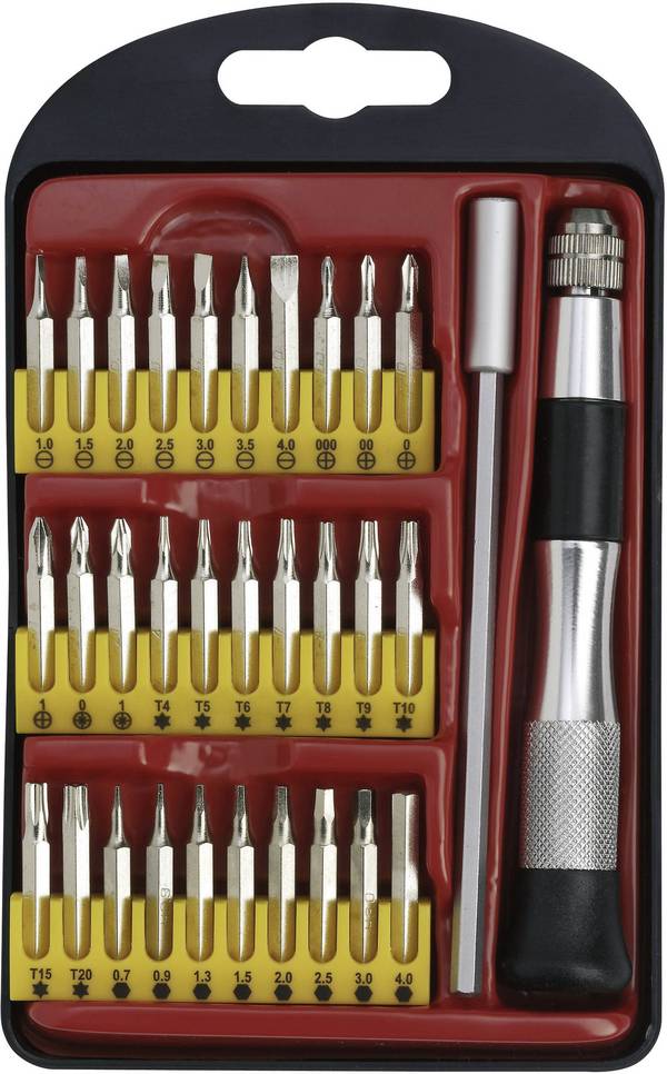 Set MINI bit-nastavaka, pljosnati/križni/PH/PZ/inbus/T-profil, 30-dijelni komplet