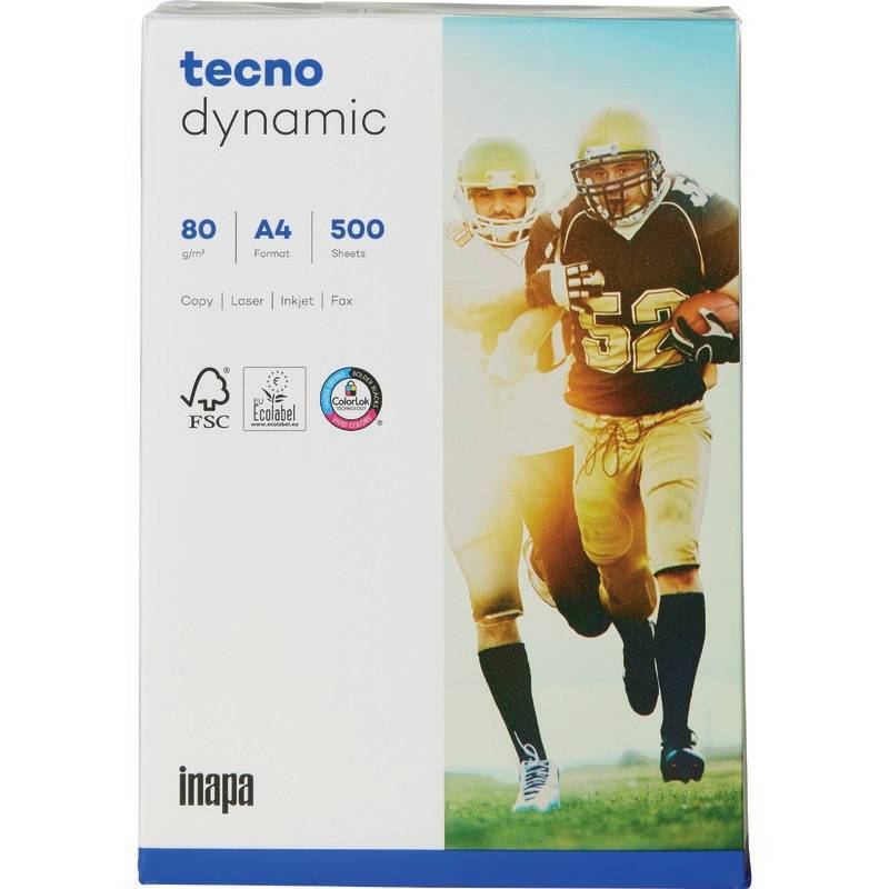 Inapa Deutschland inapa tecno Dynamic DIN A4 80g/m&sup2; 2100011483 Printpapier, kopieerpapier DIN A4 80 g/m&sup2; 500 vellen Super-wit