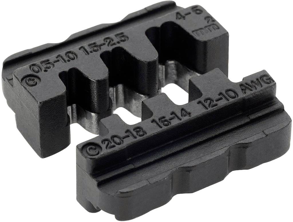 Čeljusti krimp klešta s oznakama: 0,5–10 15–2,5 i 4–6 mm², te 20–18, 16–14 i 12–10 AWG