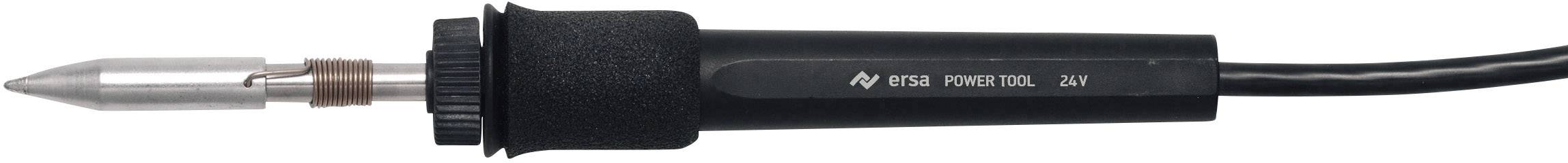Lemilica sa šiljastim metalnim vrhom, crnom ručkom i kabelom, koristi se za rastapanje lemne žice kod elektricznych spojeva.