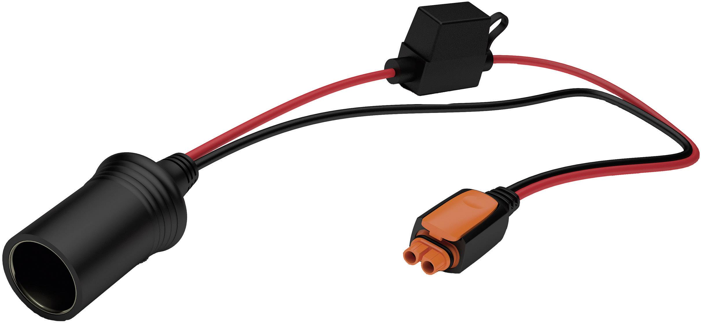 Adapter kabel s crnim utikačem i narančastom utičnicom. Koristi se za spajanje električnih uređaja.