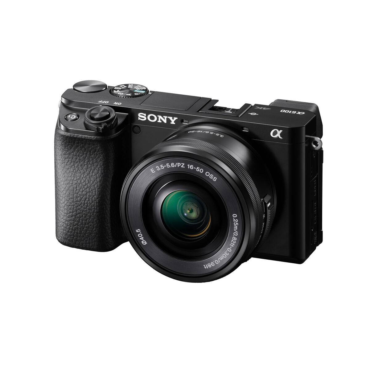 Sony alpha 6100 digitalni fotoaparat 24.2 Megapiksela crna 4K-video, Bluetooth, nagibni zaslon, optičko tražilo, WiFi-0
