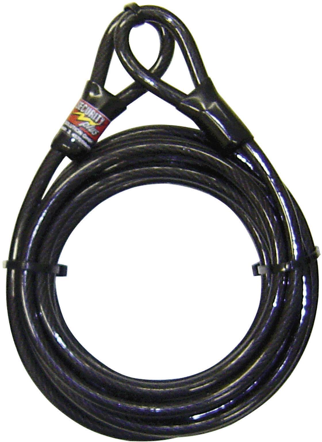 Security Plus 0290 čelični kabel s plastičnom oblogom crna omče za lokot