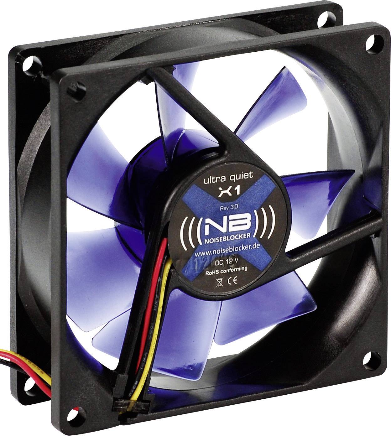 NoiseBlocker BlackSilent X1 PC-ventilator (b x h x d) 80 x 80 x 25 mm