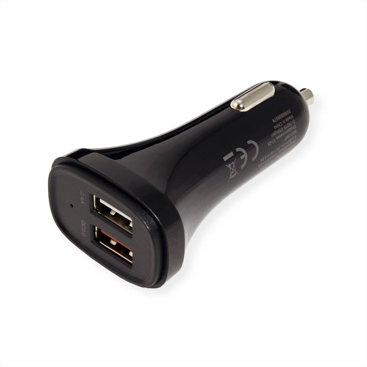 Value USB punjač 18 W USB crna osobno vozilo-2
