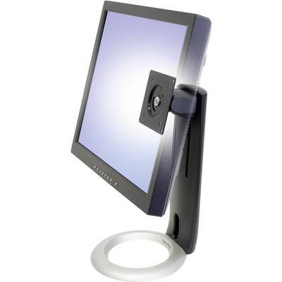 Ravni LCD računalni monitor sa podesivom bazom, pogledan sa strane. Zaslon je prazan i prikazuje blagi plavi ton.