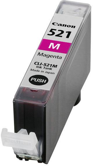 Tinta za pisač 'Canon 521 Magenta'; Model CLI-521M; s 'PUSH' gumbom; za pisače; proizveden u Japanu.