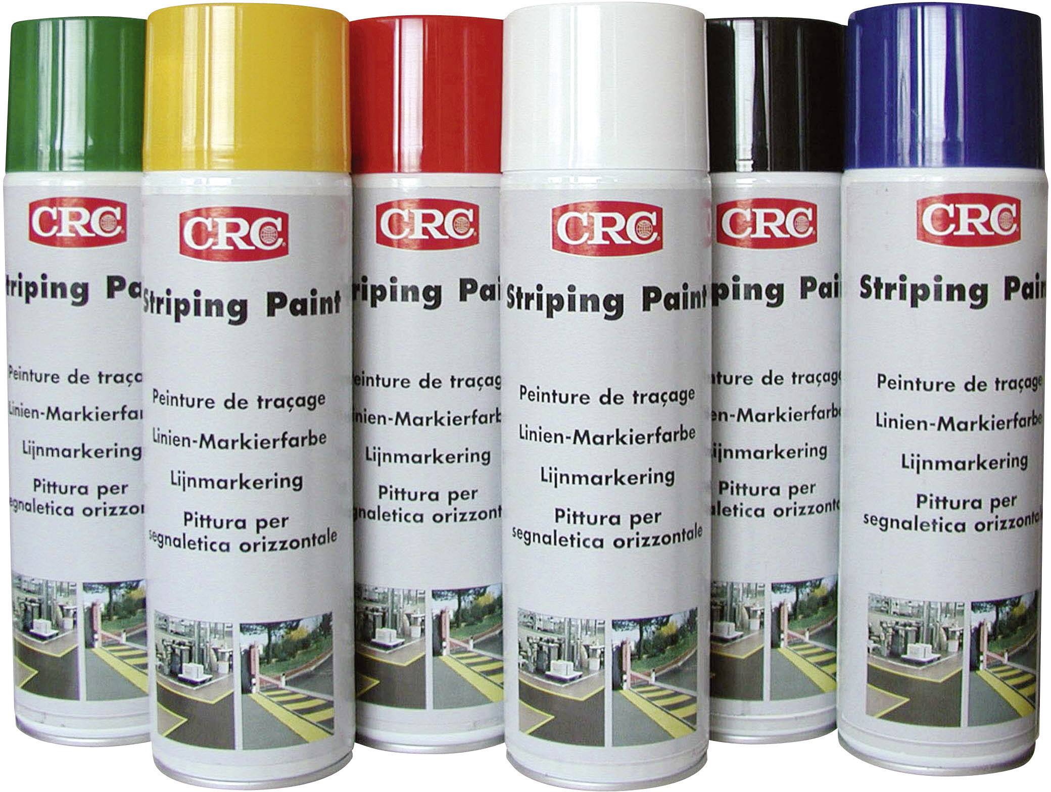 Šest sprejeva u različitim bojama (žuta, zelena, crvena, bijela, crna, plava) s natpisom 'Stripping Paint' za označavanje.