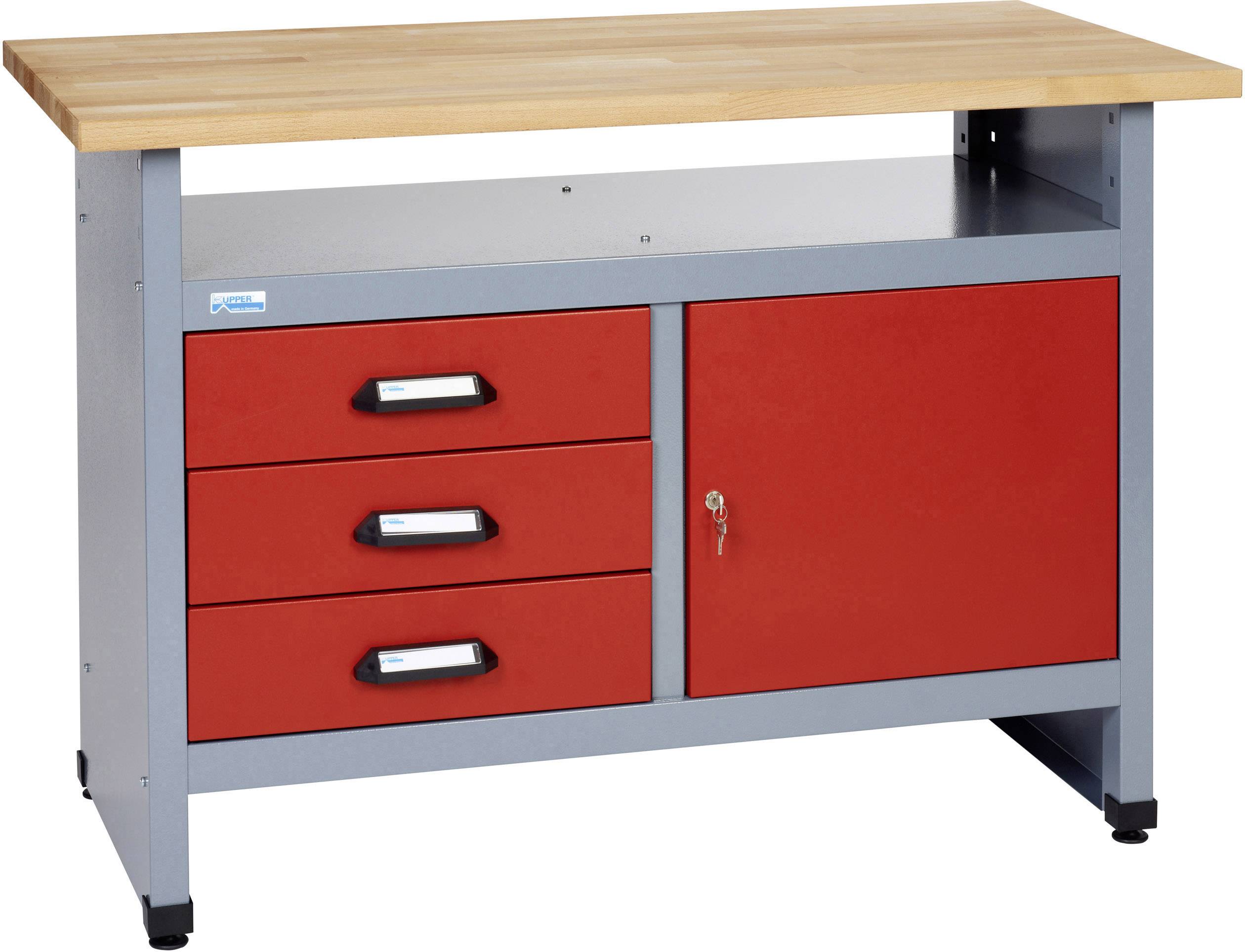 Küpper 12082 radionički stol (Š x V x D) 1200 x 840 x 600 mm crvena, srebrna