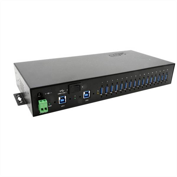 Exsys EXSYS EX-1526HMVS 16-Port USB 3.2 Gen1 M  USB-Hub crna