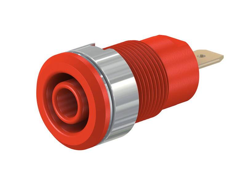 Stäubli SLB4-F sigurnosni laboratorijski ženski konektor ženski, ugradbeni Zatik-Ø: 4 mm crvena 1 St.