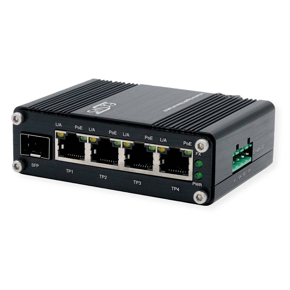 EXSYS EX-62020PoE industrijski Ethernet preklopnik s 4 porta, PoE 1-portni 100/1000Fx SFP-0