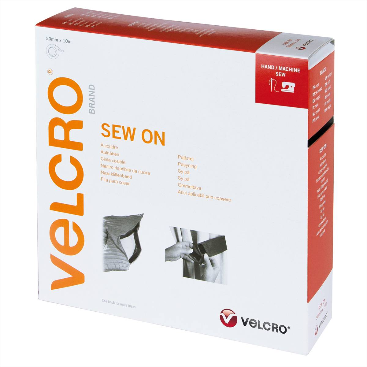 VELCRO VEL-EC60283, Schwarz, 50 mm, 10 m, 1 St&uuml;ck(e), Box Klittenband Zwart 1 stuk(s)