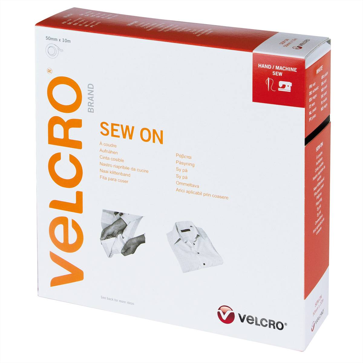 VELCRO VEL-EC60282, Wei&szlig;, 50 mm, 10 m, 1 St&uuml;ck(e), Box Klittenband (l x b x h) 10 m x 50 mm x 70 mm Wit 1 stuk(s)