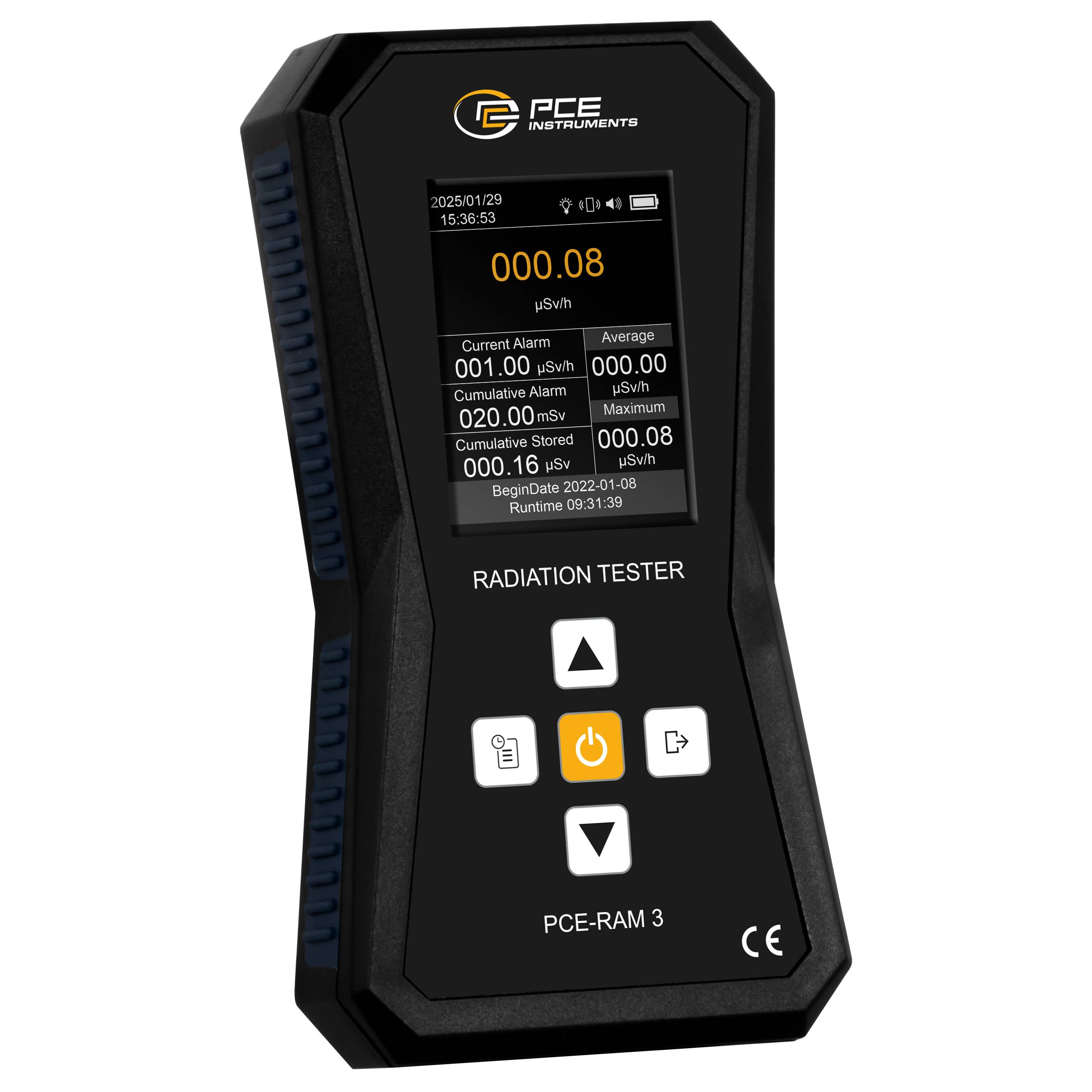 PCE Instruments PCE-RAM 3 geiger-müller cijevni brojač Zračenje: gama, beta, x-zraka zvučni upozoravajući ton, optički s-0