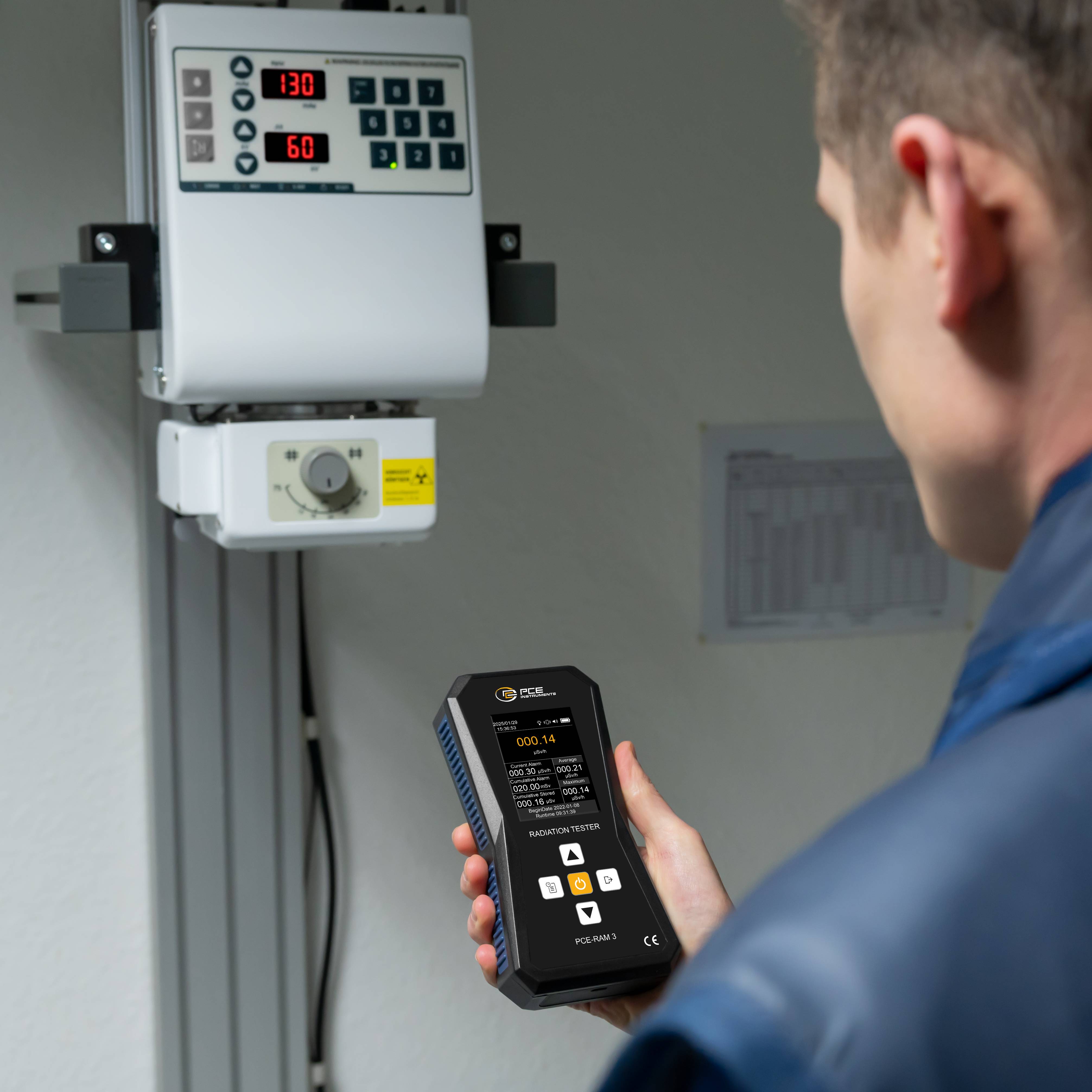 PCE Instruments PCE-RAM 3 geiger-müller cijevni brojač Zračenje: gama, beta, x-zraka zvučni upozoravajući ton, optički s-3