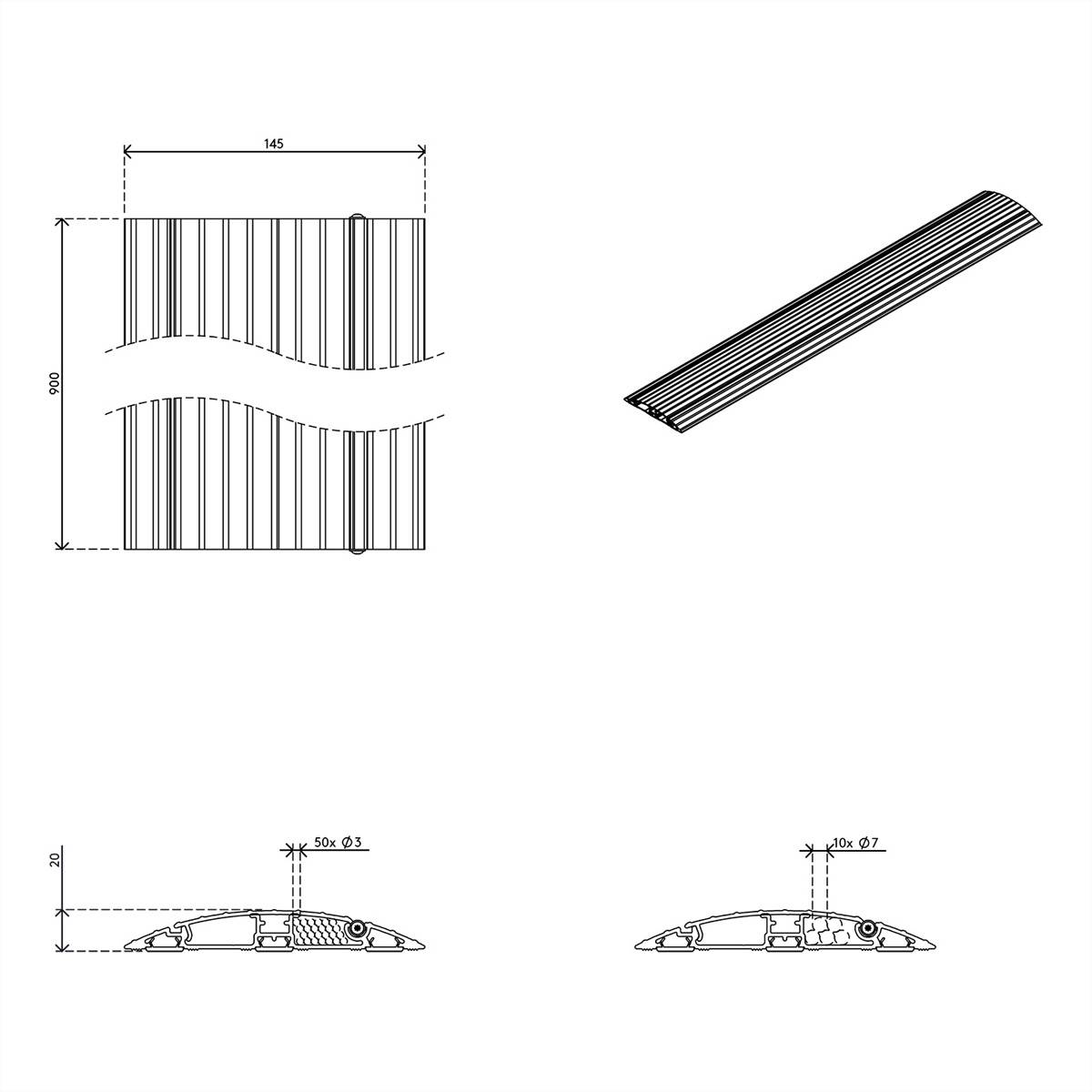 Dataflex kabelski kanal aluminij višebojna 1 St. 31.412-1