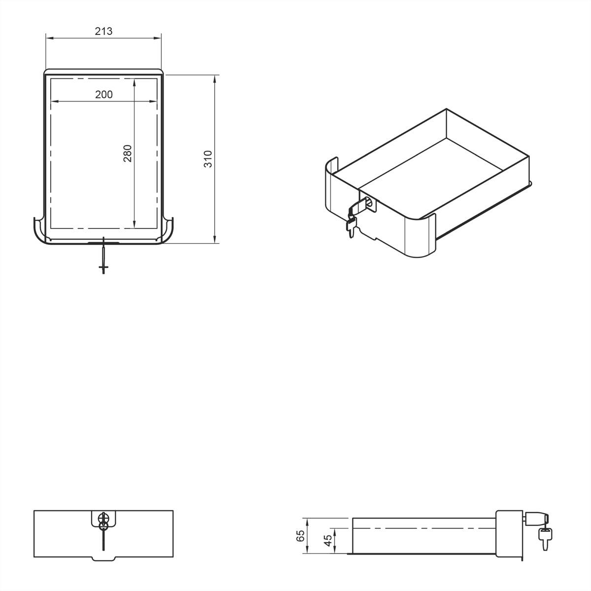 Dataflex DATAFLEX Bento® desktop locker, 503, sch ladica ispod pulta crna-2