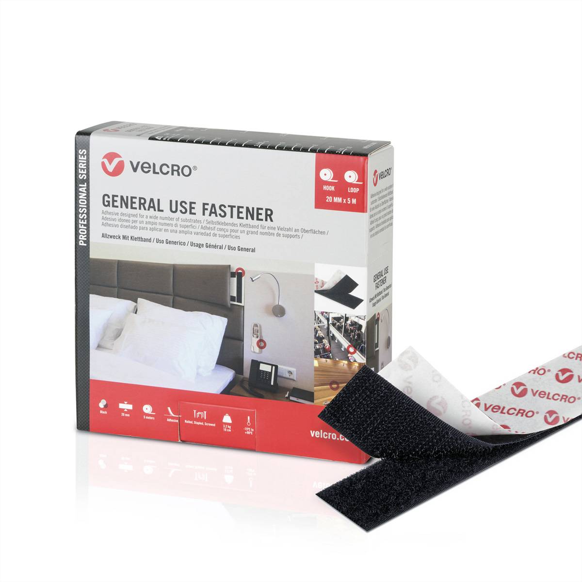 VELCRO Zubeh&ouml;r Kabel Klittenband Zwart 1 stuk(s)