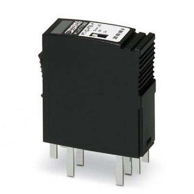 Crna elektronička relejka s više kontaktnih pinova, pravokutnog oblika i bijelom naljepnicom na vrhu.