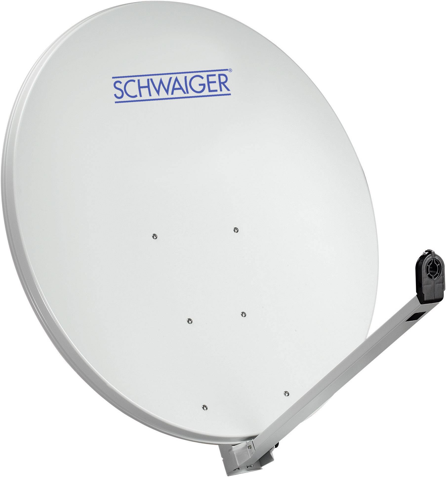 Satelitska antena s logom 'SCHWAIGER' na površini.
