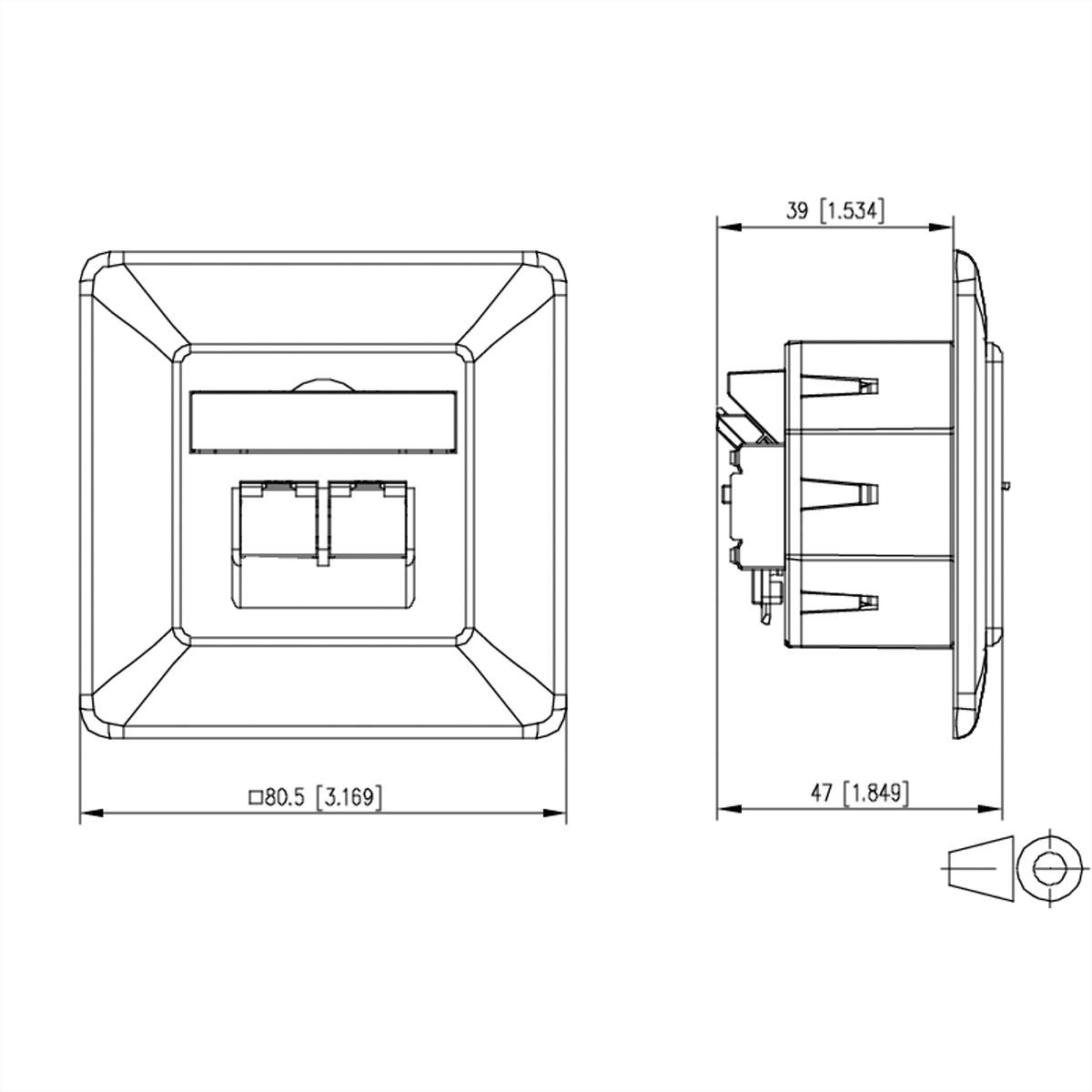 Metz Connect METZ CONNECT E-DAT C6A LSA++ Dose, 2 Por METZ CONNECT 130E381002-I RJ-45 utičnica bijela 130E381002-I bijel-1