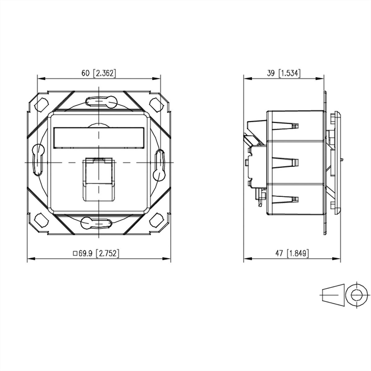 Metz Connect METZ CONNECT - 130D371127-I E-DAT C6A IDC UPk verkehrsweiß METZ CONNECT 130D371127-I RJ-45 utičnica bijela -1