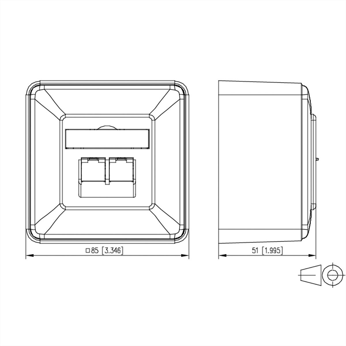 Metz Connect METZ CONNECT E-DAT C6A IDC Dose, 2 Port, METZ CONNECT 130D380002-I RJ-45 utičnica bijela 130D380002-I bijel-1