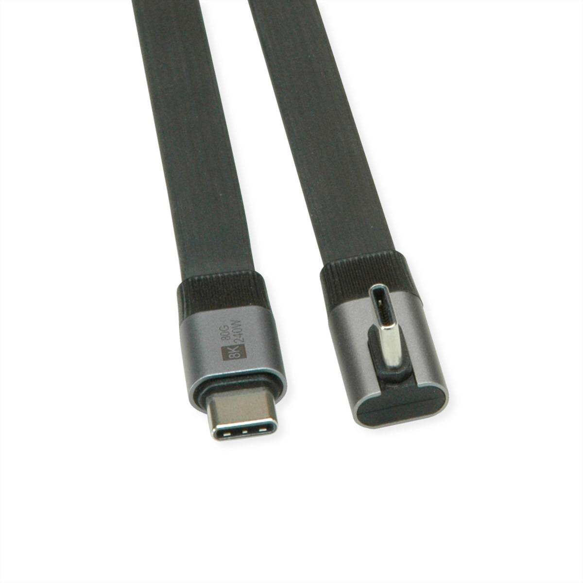 Roline USB kabel USB 4.0 USB-C® utikač, USB-C® utikač 0.80 m crna sa zaštitom 11.02.9098-3