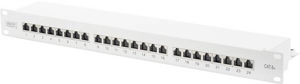 Digitus DN-91624S-EA 24 ulaza mreža patch panel 483 mm (19") CAT 6a 1 U svijetlosiva (RAL 7035) opremljena