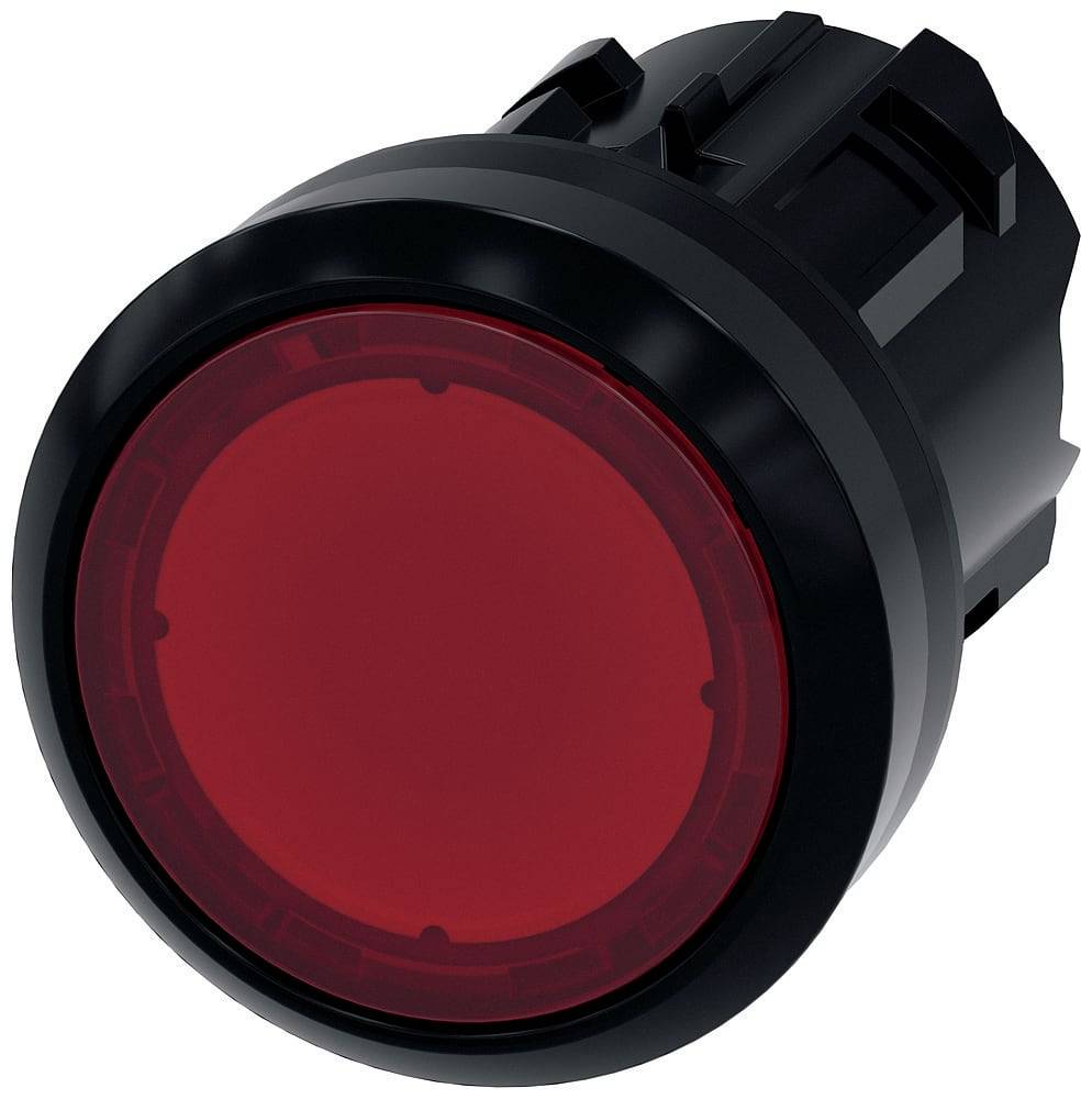 Siemens 3SU10010AD200AA0 3SU1001-0AD20-0AA0 svjetlosni signalizator prednji prsten od plastike, okrugao dugme crna, crvena 1 St.