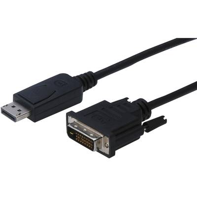 Prikazuje se DisplayPort-na-DVI-D kabel, pogodan za povezivanje računala s monitorima ili projektorima.