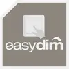 Logo tvrtke easydim sa stiliziranim prekidačem za svjetlo i strelicom koja na njega pokazuje, simbolizira jednostavno upravljanje rasvjetom.
